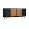 Armen Living Saratoga Sideboard Buffet in Black Acacia with Rattan LCSRBUBL - alternate 2